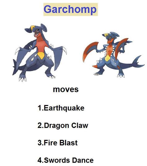 garchomp level up moves.
